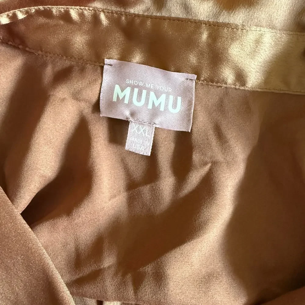 Show Me Your MuMu Copper Satin Pajama Set size XXL Missing tag